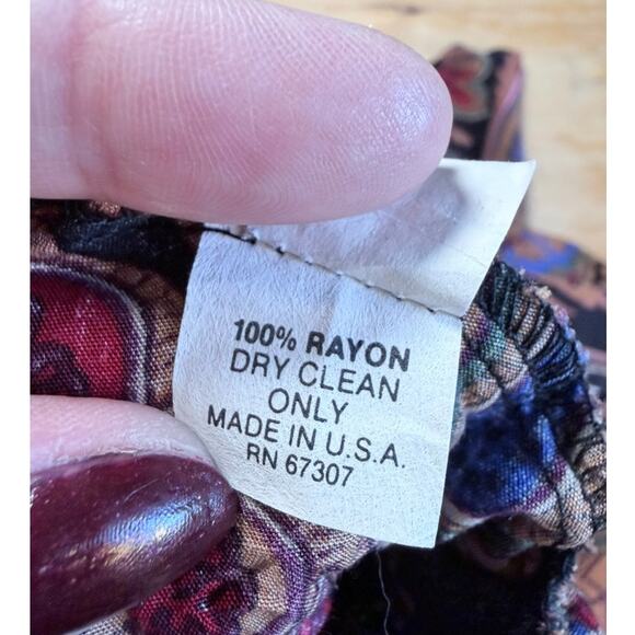 Vtg Lee Winter 2pc Set Separates Sz 8 Dark Paisley Heritage Classic Preppy Brit - Picture 16 of 16